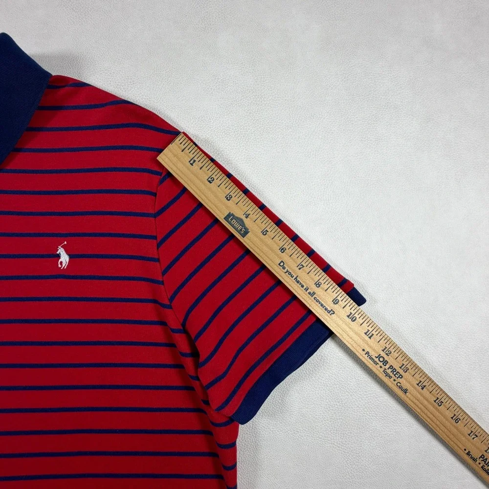 Polo Ralph Lauren Mens XL Classic Fit Red White Blue Striped Short Sleeve Polo